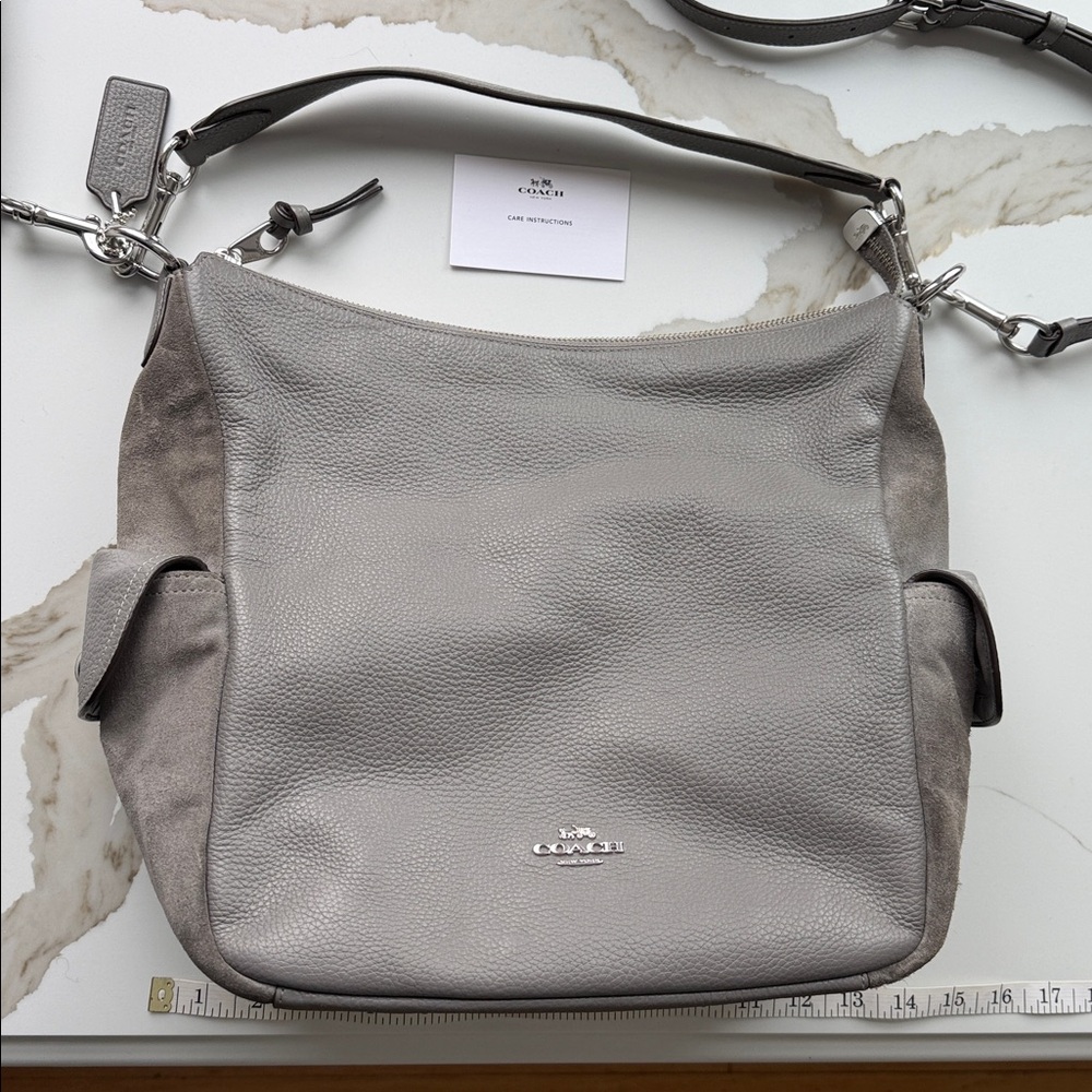 Coach grey leather bag